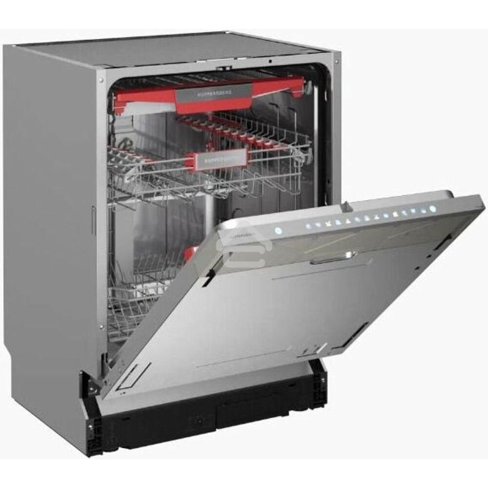 Встраиваемая посудомоечная машина Kuppersberg, High-Tech, 60 см, 15 комплектов, 3 корзины, 7 программ, конденсационная сушка, автоматическое открывание двери, LED подсветка, сенсорное управление, инверторный мотор, энергоэффективность А+++