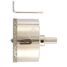 Сверло алмазное Matrix по керамограниту, 75 х 67 мм, 3-гранный хвостовик