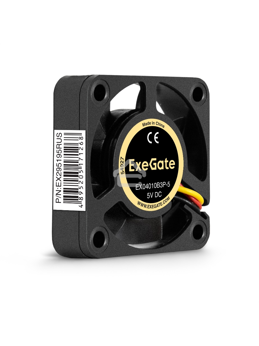 Вентилятор для корпуса ExeGate EX04010SB2P-5 черный, 40 мм, 5500 об/мин, 26 дБ, 3 pin