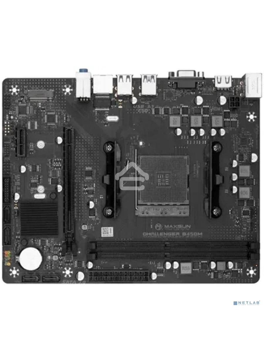 Материнская плата Maxsun Challenger B450M, AM4, AMD B450, 2xDDR4, 4xSATA, 1xM.2, 1xPCIe 3.0 x16, 1xPCIe 3.0 x1, 1xHDMI, 1xVGA, 1x 1Gb LAN, 2xUSB-A 3.2 Gen 1, 2xUSB-A 2.0, 3x3.5 мм, 5.1, M-ATX