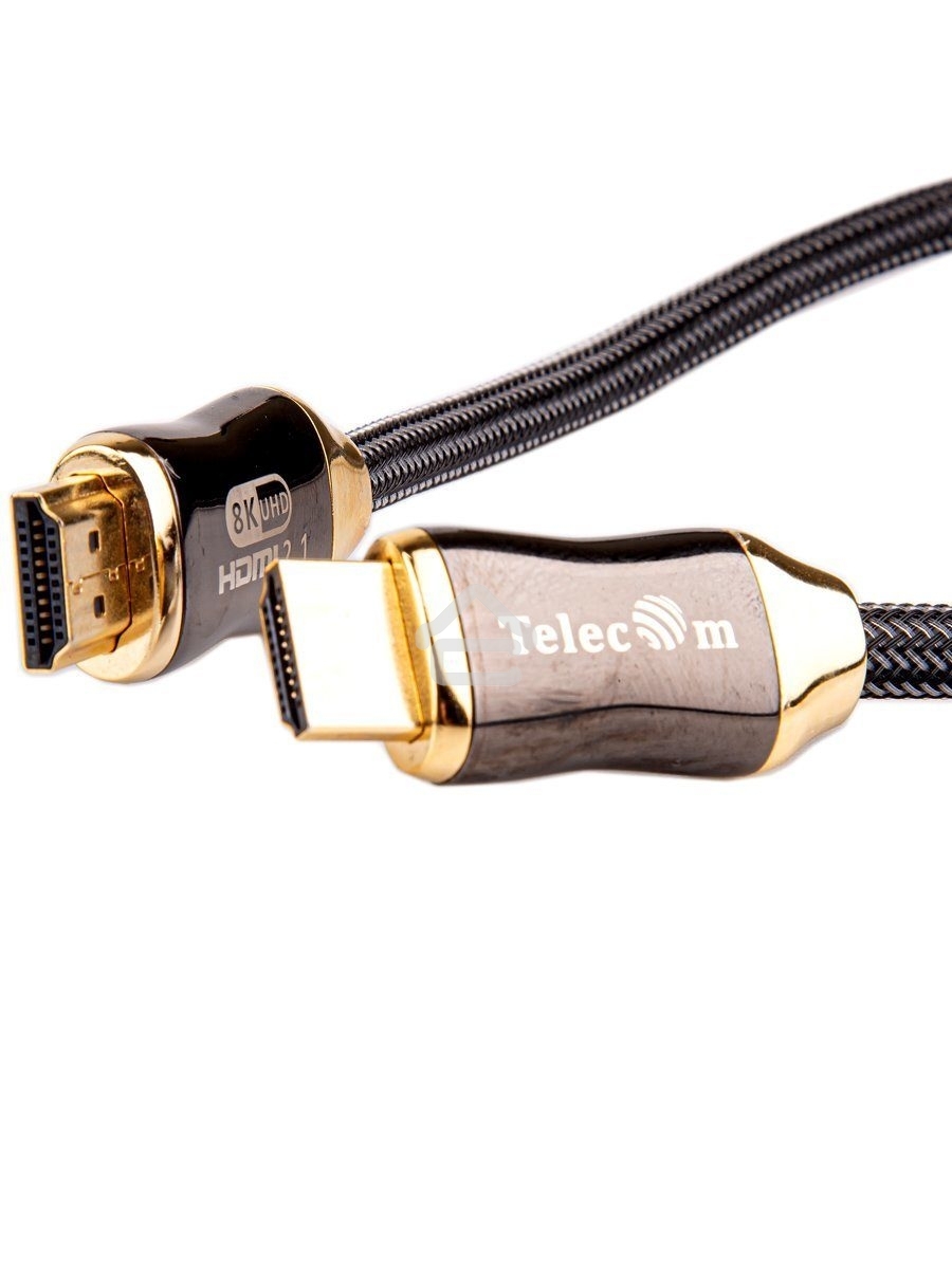 Кабель HDMI 19M/M,ver. 2.1, 8K@60 Hz 2m метал разъемы, нейлоновая оплетка Telecom <TCG300-2M>