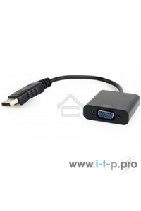 Переходник DisplayPort - VGA Cablexpert A-DPM-VGAF-02, 20M/15F, кабель 15см, пакет