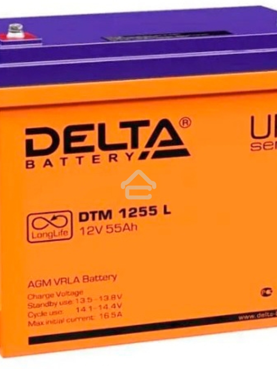 Аккумуляторная батарея Delta DTM 1255 L напряжение 12В, емкость 55Ач (239x132x210mm)