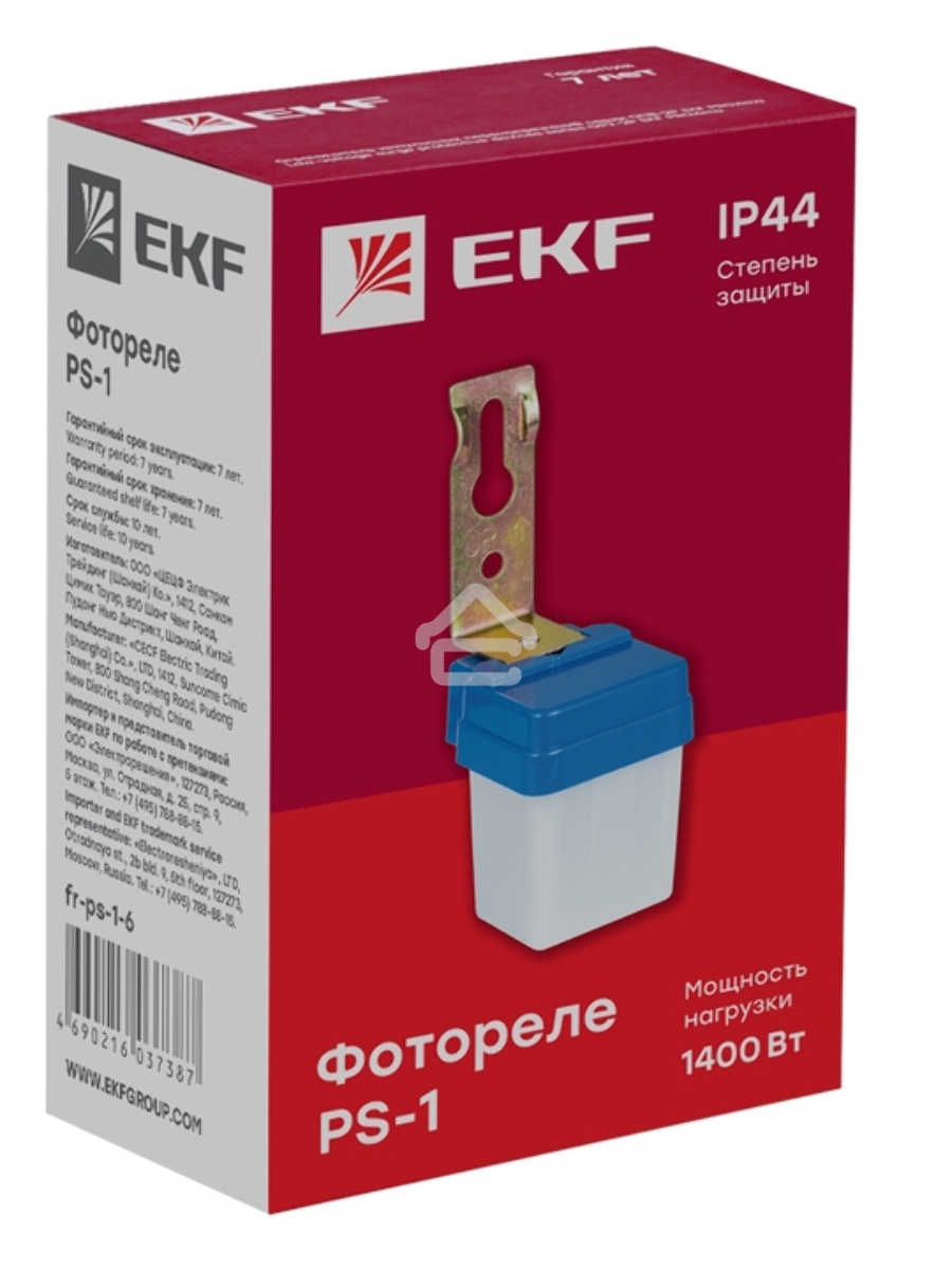 Фотореле EKF fr-ps-1-6 PS-1 6А 1200Вт IP44 EKF PROxima
