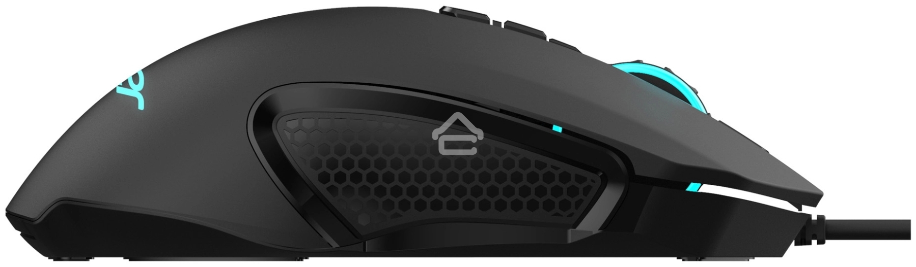 Мышь проводная Acer OMW160 черный, 6400 dpi, USB, кнопки - 8