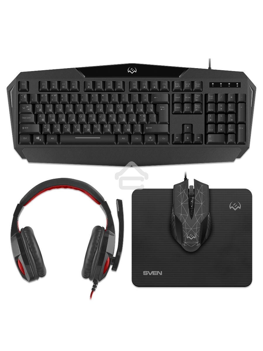 Игровой набор SVEN GS-4300  клавиатура+мышь+гарнитура+коврик