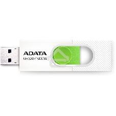 Флешка USB ADATA UV320 (AUV320-512G-RWHGN), 512Gb, USB 3.2 Gen1, R/W 100/30, белый/зеленый