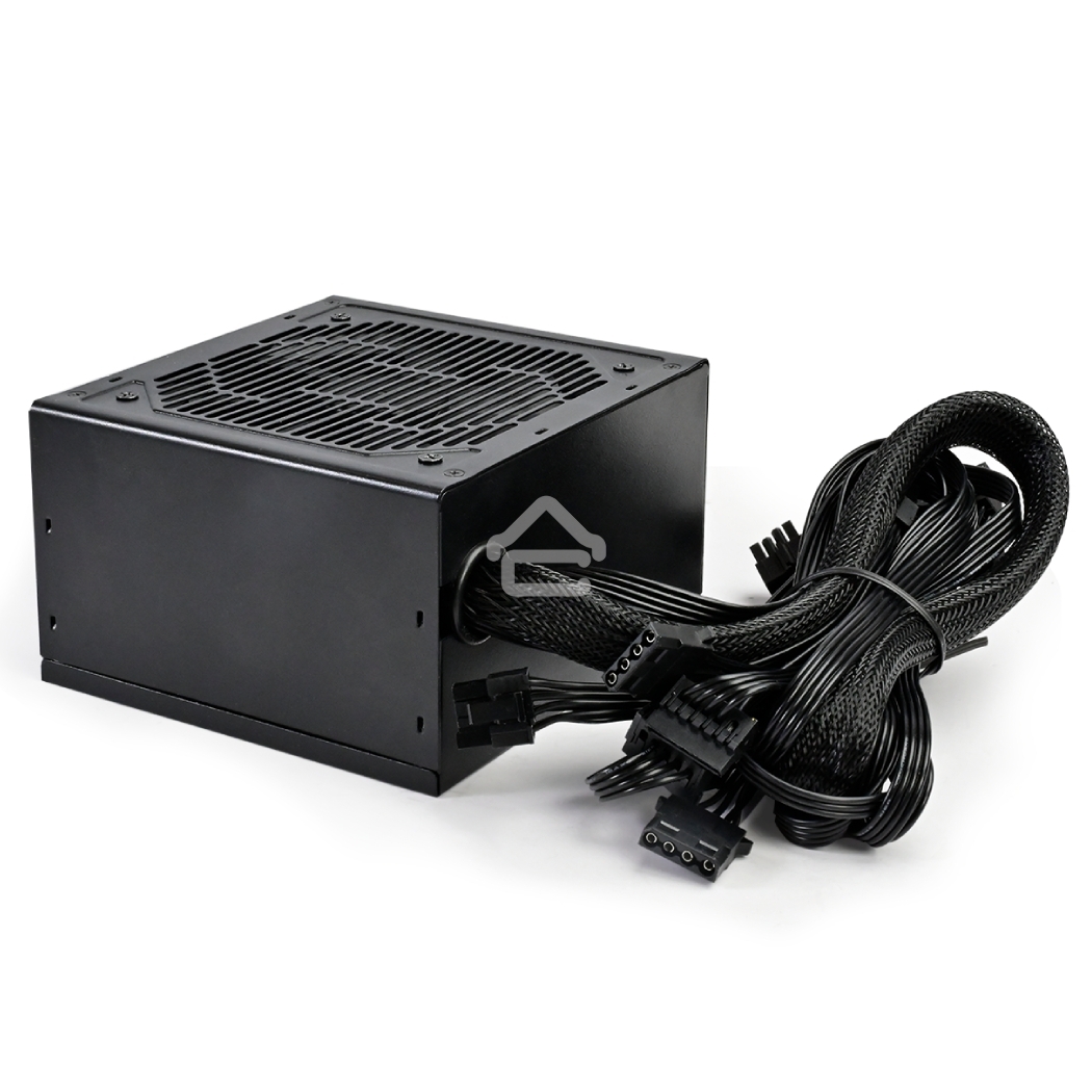 Блок питания PCCOOLER KF650, 650W 80 PLUS White (ATX, ATX 2.4, Non-modular, 1x24(20+4)pin 550мм, 1xCPU*2 8(4+4)pin 610+150мм, 2xPCIe 8(6+2)pin 510мм, 2xSATA*3+MOLEX4pin*1 450+150+150+150мм, Active, 120x120мм, 140x150x86мм, APFC, OVP, SCP, OPP (140-160%, 2