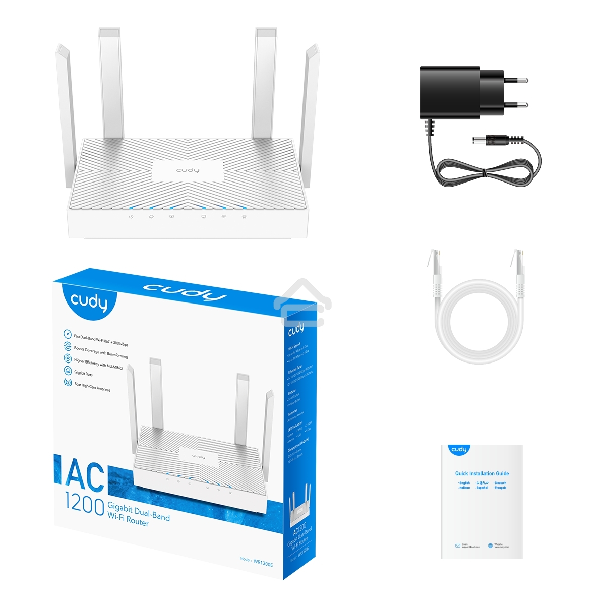 Роутер беспроводной Cudy WR1300E AC1200 10/100/1000 белый