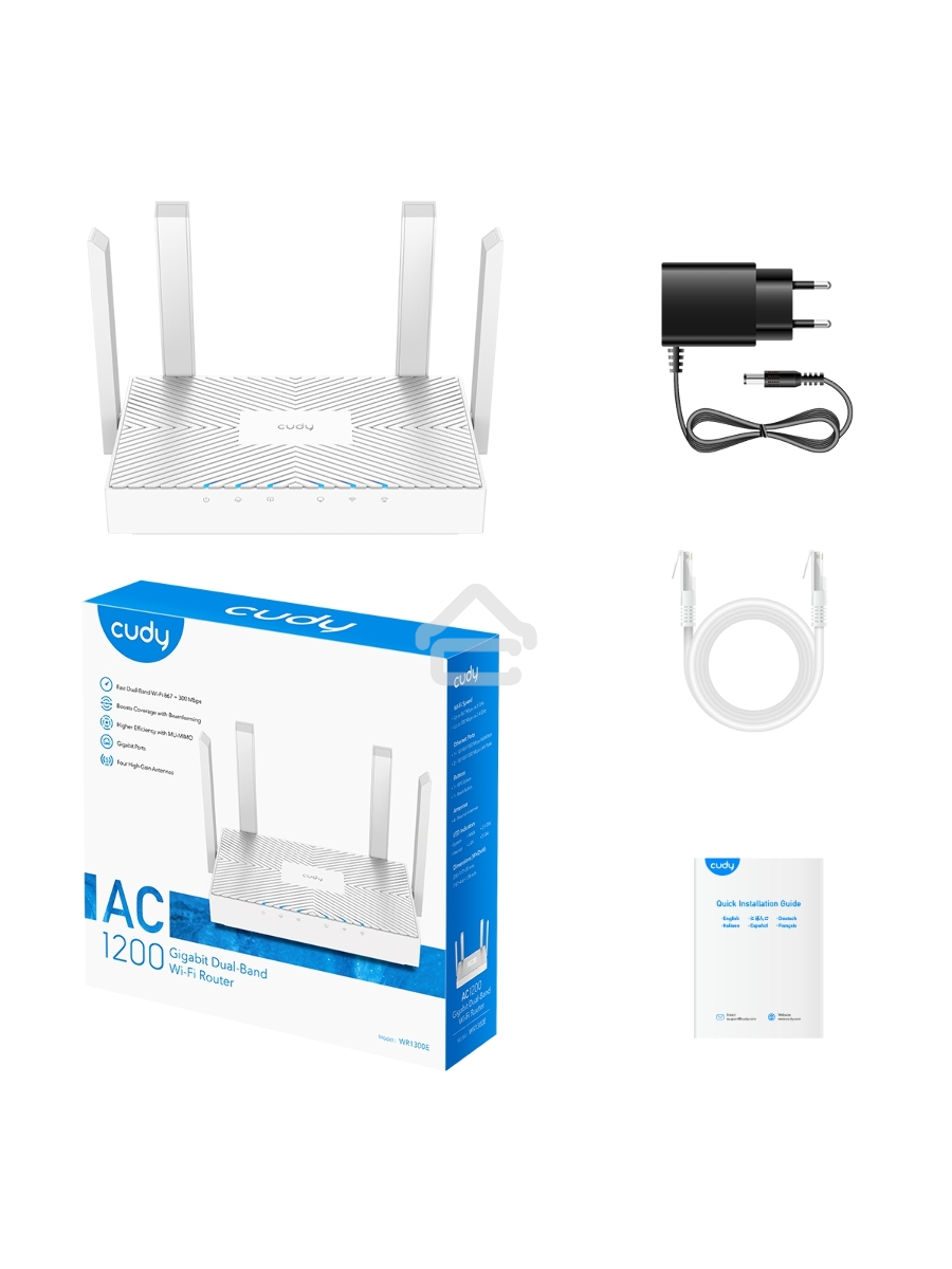 Роутер беспроводной Cudy WR1300E AC1200 10/100/1000 белый