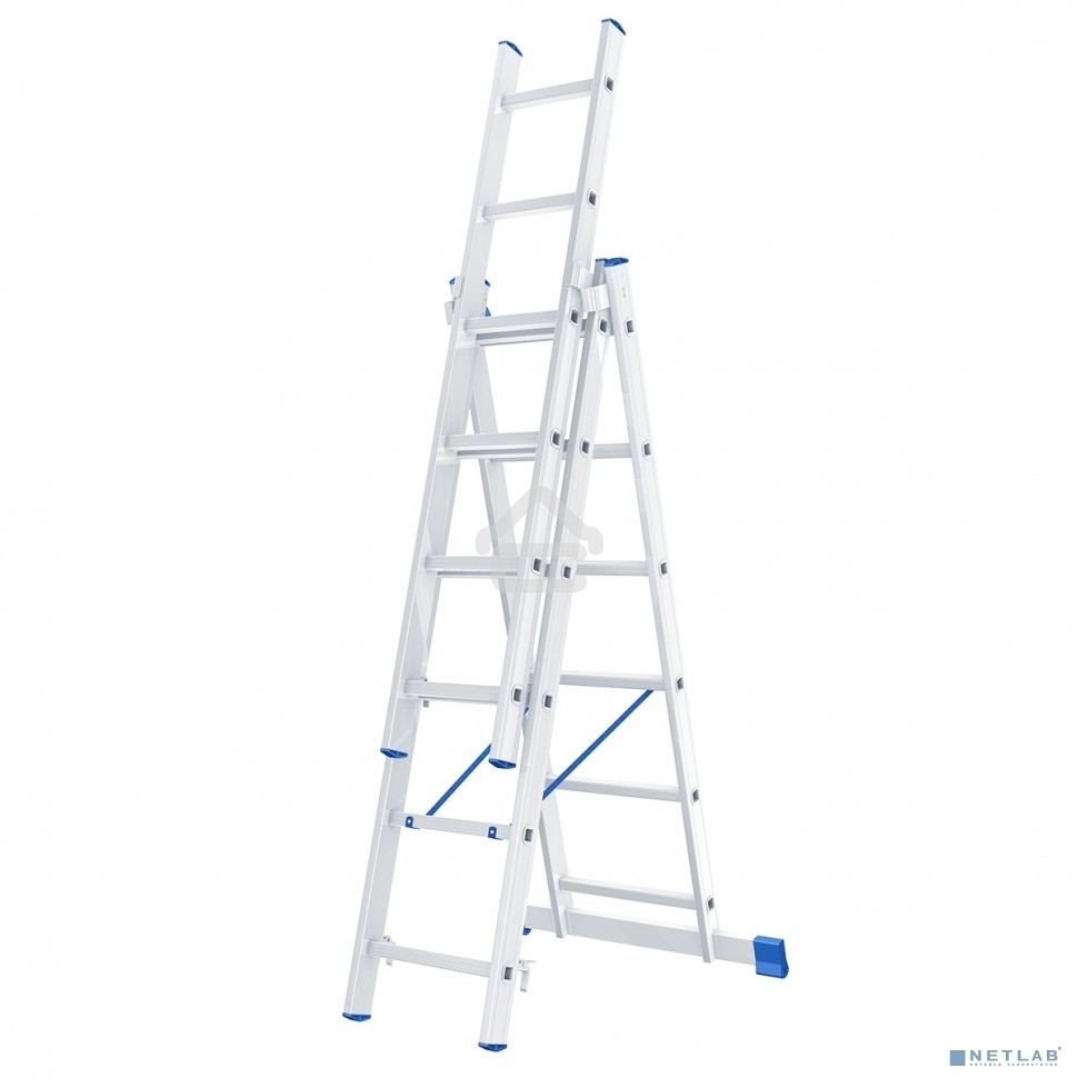 Лестница Сибртех, 3 х 6 ступеней, алюминиевая, трехсекционная