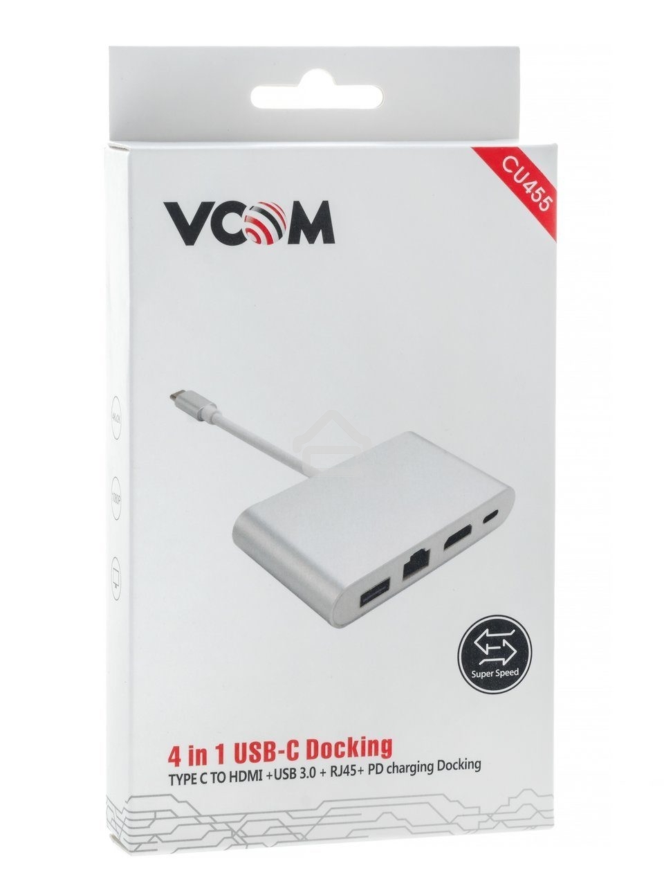 Кабель-адаптер USB3.1 Type-CM-->HDMI+USB3.0+RJ45+PD charging VCOM