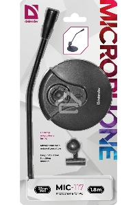 Микрофон Defender MIC-117 черный, кабель 1.8 м