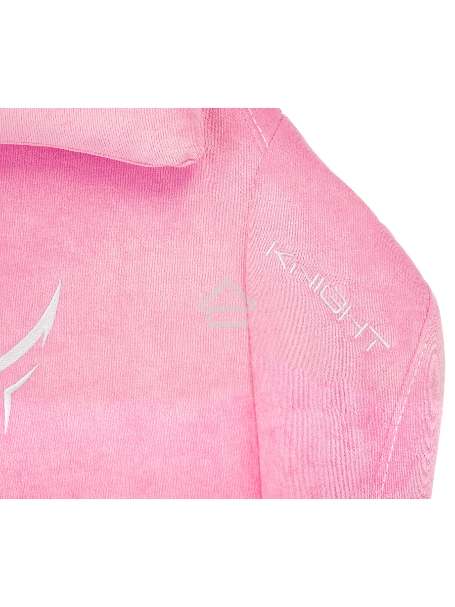 Кресло игровое Knight N1 Fabric розовый Velvet 36 с подголов. крестовина металл