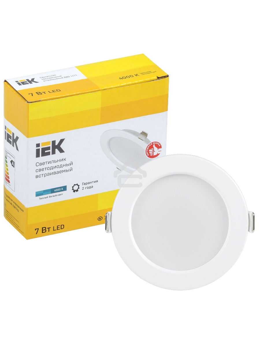 Светильник светодиодный ДВО 1611 7Вт 4000К IP20 круг бел. IEK LDVO0-1611-07-4000-K01
