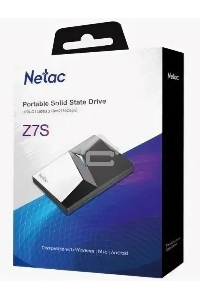 Накопитель внешний  SSD External Netac 2.0Tb Z7S <NT01Z7S-002T-32BK> (USB3.2, up to 550/480MBs, 89х60х11.5mm, Aluminium+Steel+Plastic)