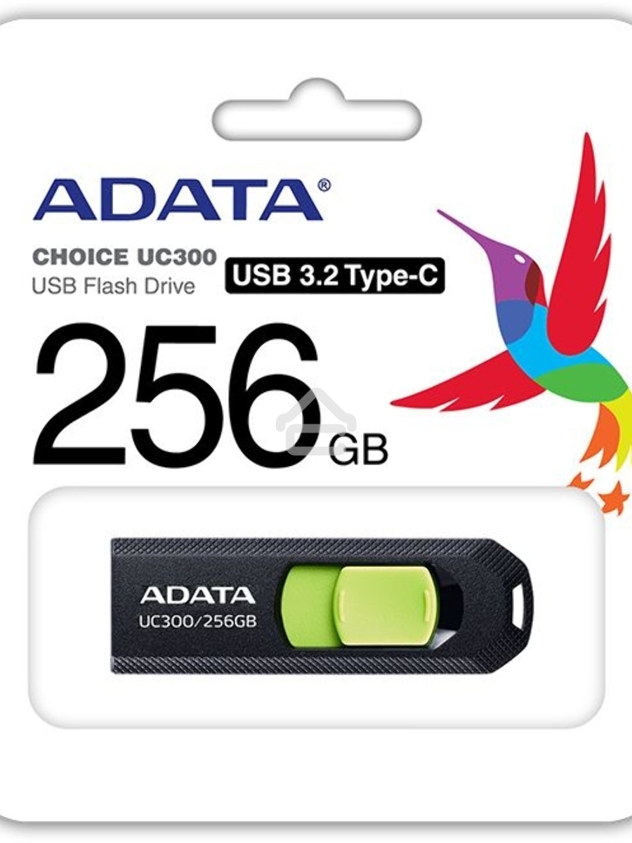 Флеш диск A-Data 256Gb UC300 ACHO-UC300-256G-RBK/GN USB3.2 зеленый