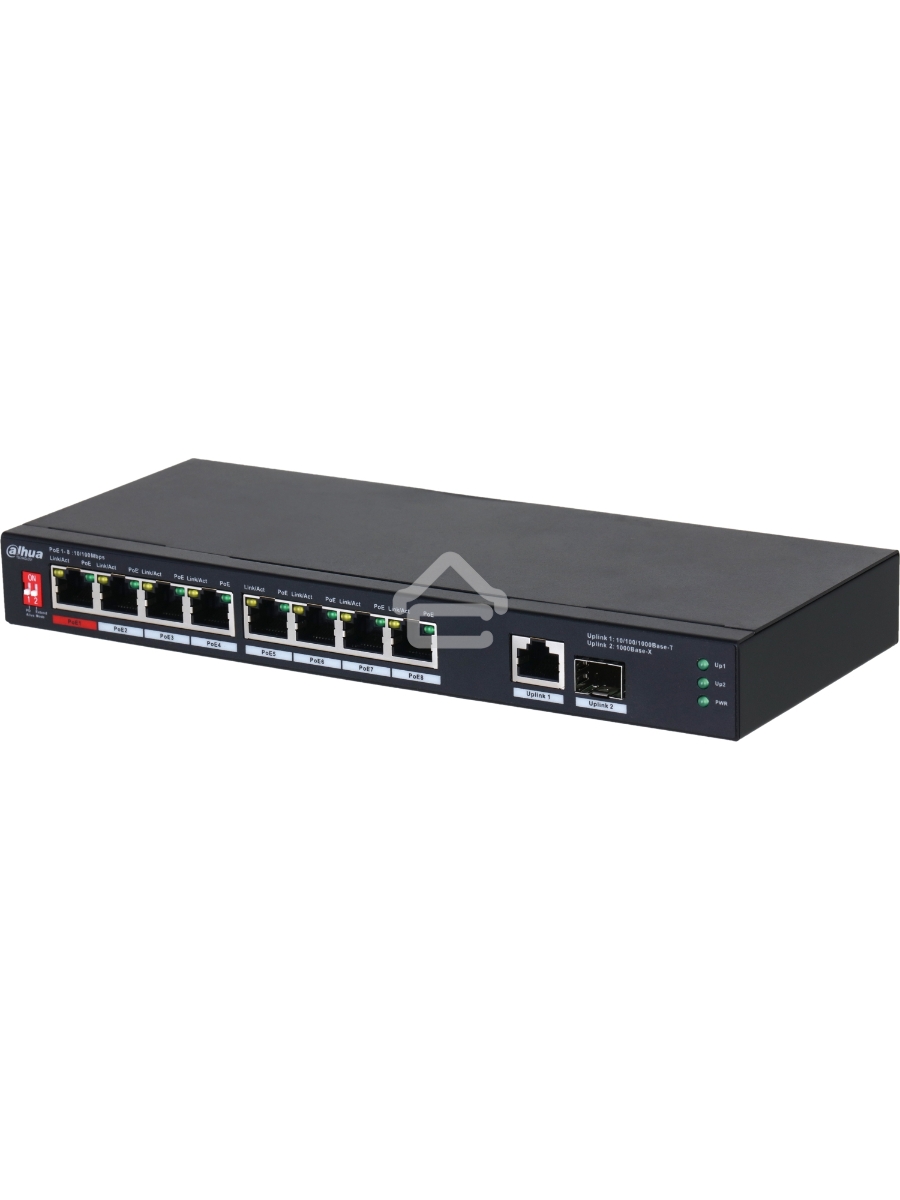 Коммутатор Dahua DH-PFS3110-8ET1GT1GF-96 8x100Mb 1G неуправляемый