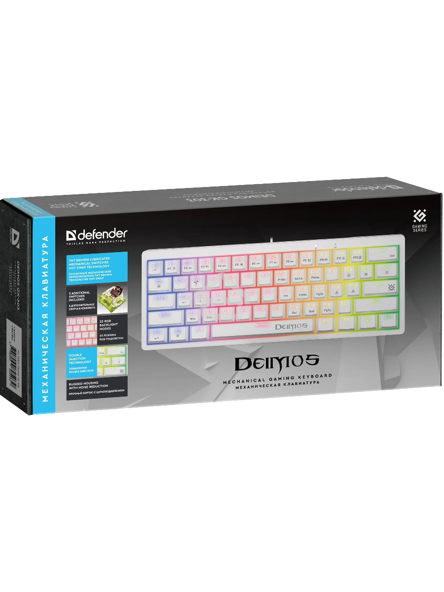 Клавиатура Defender Deimos GK-303  проводная, USB, белый