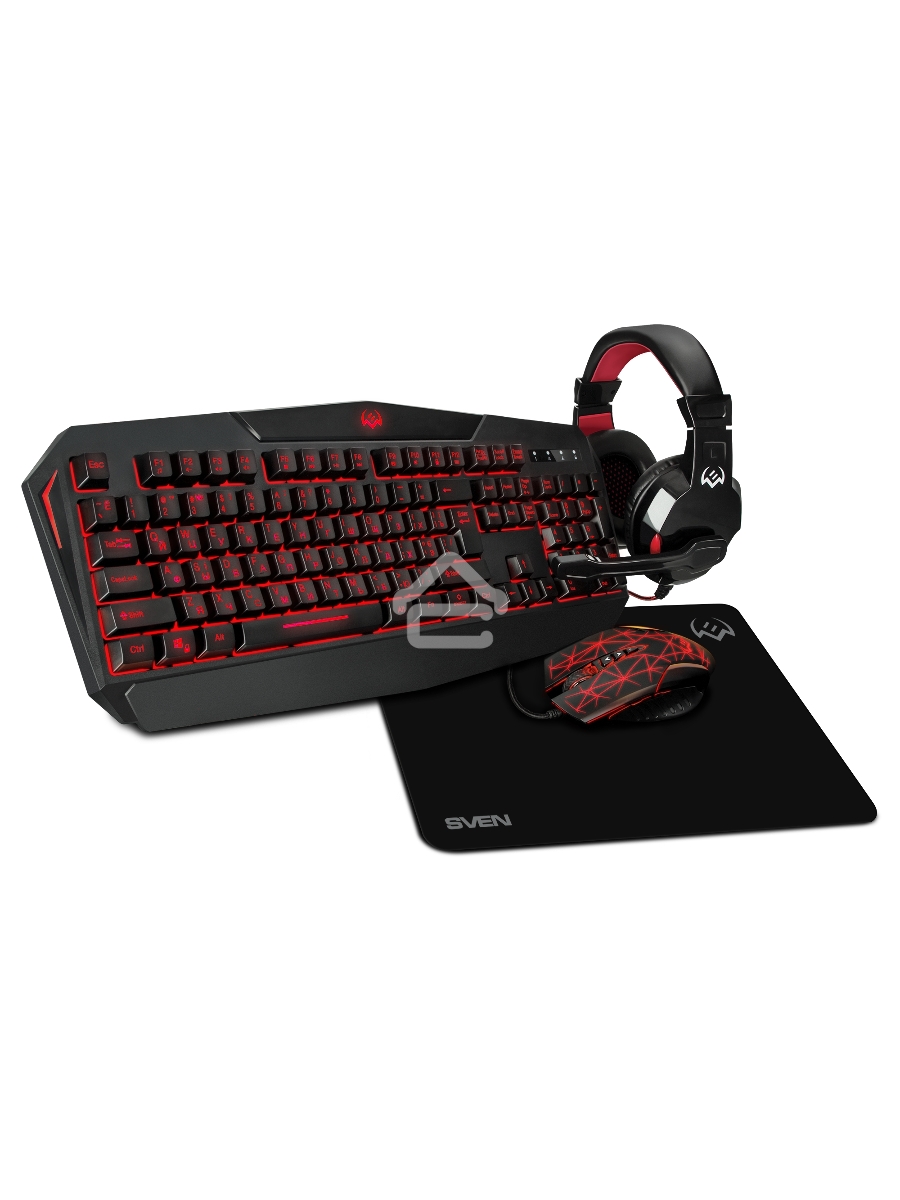 Игровой набор SVEN GS-4300  клавиатура+мышь+гарнитура+коврик