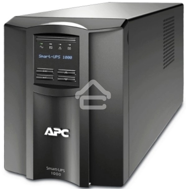 Источник бесперебойного питания APC Smart-UPS 1000VA/700W, Line-Interactive, LCD, Out: 220-240V 8xC13 (4-Switched), SmartSlot, USB, SmartConnect, черный, 1 year warranty (REP: SMT1000I)