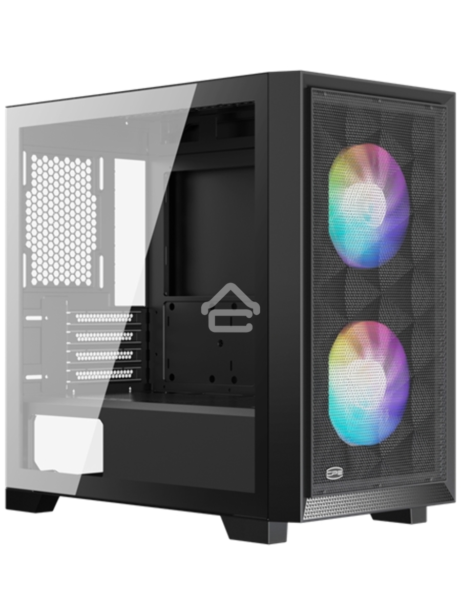 Компьютерный корпус без блока питания PCCooler C3D310 BK ARGB, Mini-Tower, TG, Mesh, 2x120mm ARGB, 2xUSB-A 3.0, mATX, mITX Black