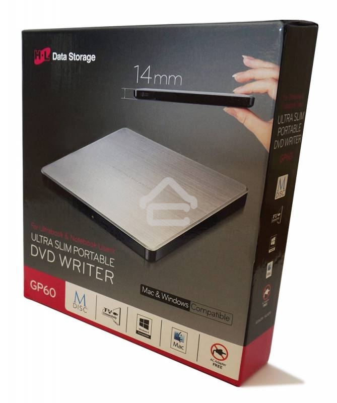 Внешний Привод DVD-RW LG GP60NS60 серебристый USB ultra slim внешний RTL