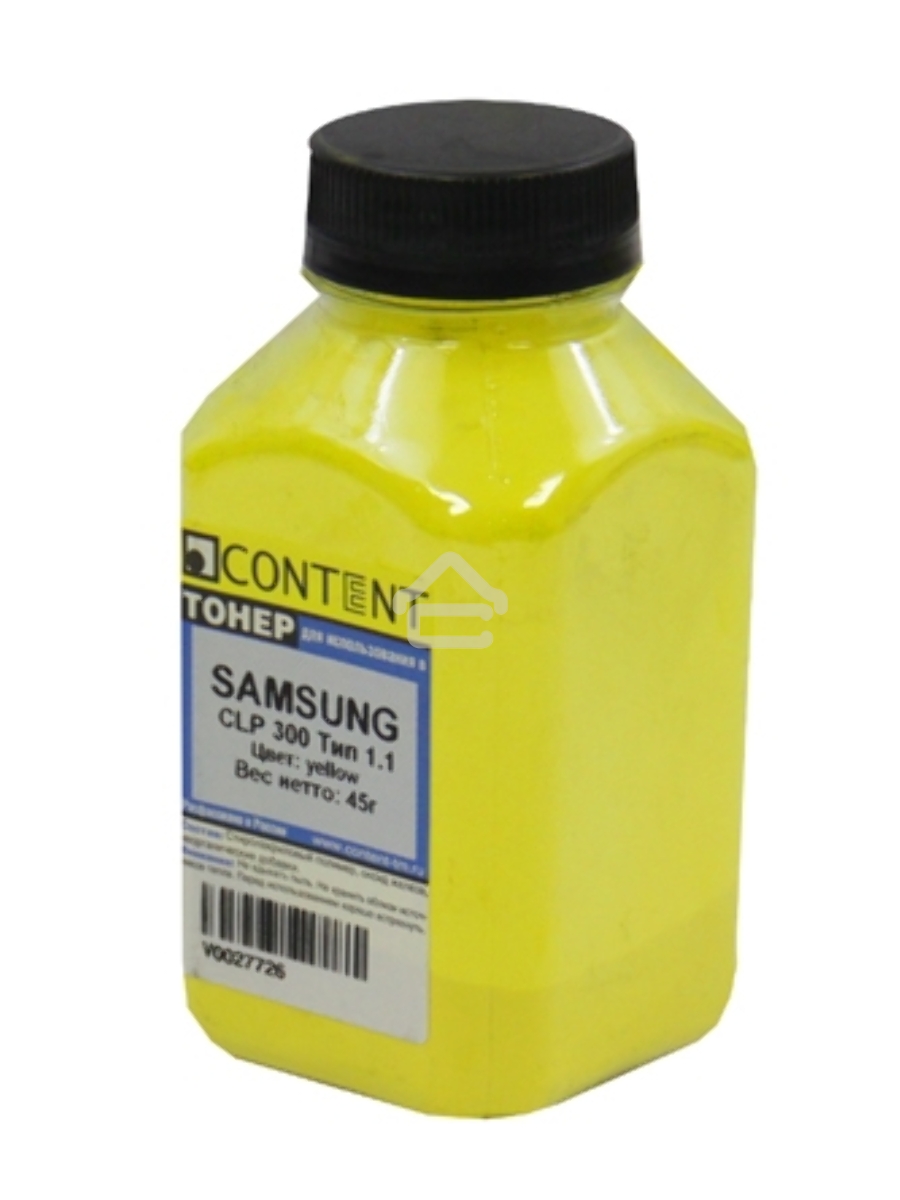 Тонер Samsung CLP 300 (Content) Тип 1.1, Y, 45 г, банка