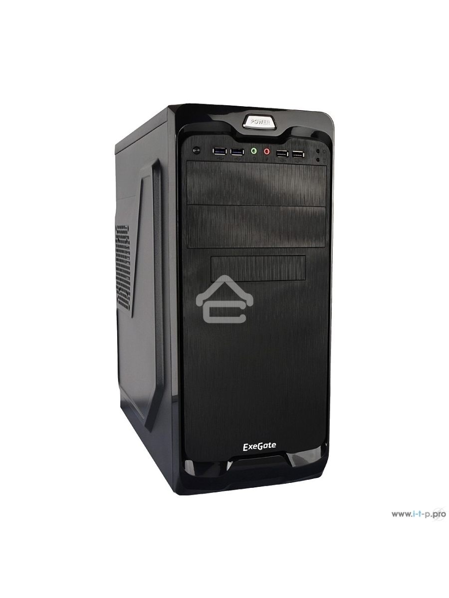 Компьютерный корпус Miditower Exegate UN-604 Black, ATX, <UN400, 120mm> 2*USB+2*USB3.0, Audio