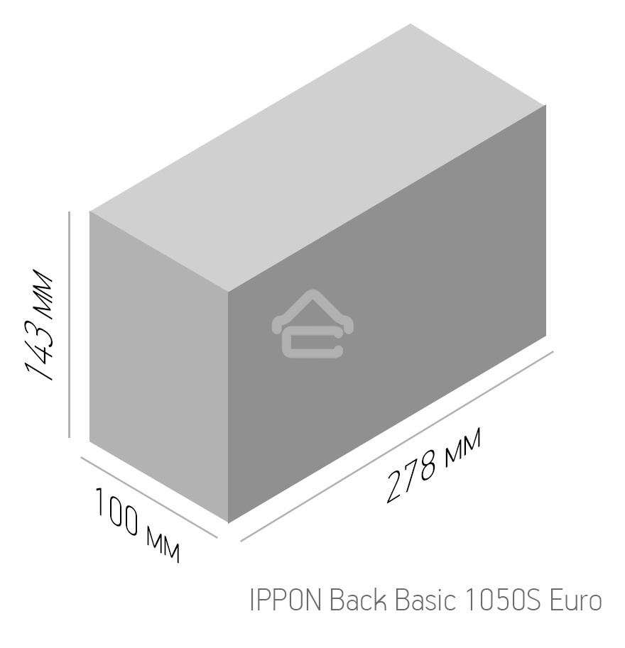 Источник бесперебойного питания Ippon Back Basic 1050S Euro 600Вт 1050ВА черный