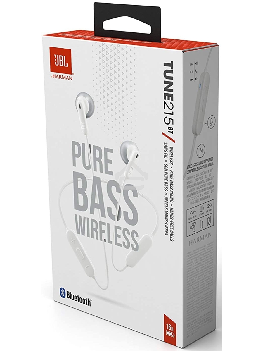 Наушники JBL T215BT вкладыши белый