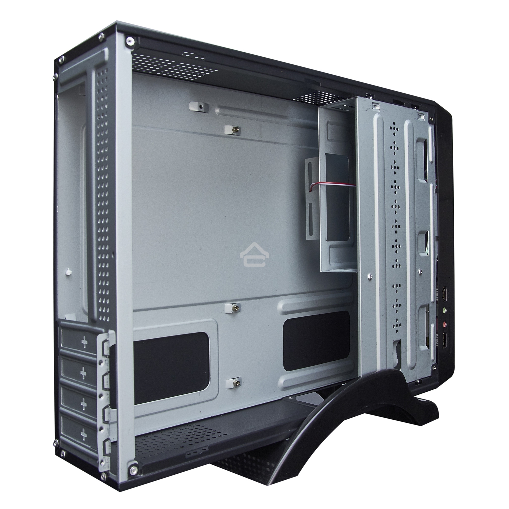 Компьютерный корпус MiniITX Exegate MI-209 Black, miniITX/mATX, <M400, 80mm>, 2*USB, Audio