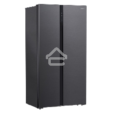 Холодильник Hyundai CS5003F черная сталь двухкамерный Side by Side 331/165л морозилка сбоку