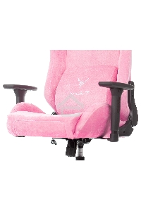 Кресло игровое Knight N1 Fabric розовый Velvet 36 с подголов. крестовина металл