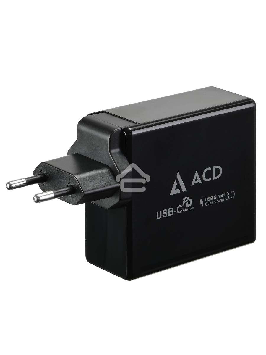 Сетевое зарядное устройство  ACD-P602W-V1B 60Вт, 2xUSB 1PD+1QC, 3.6~20В/3А RTL