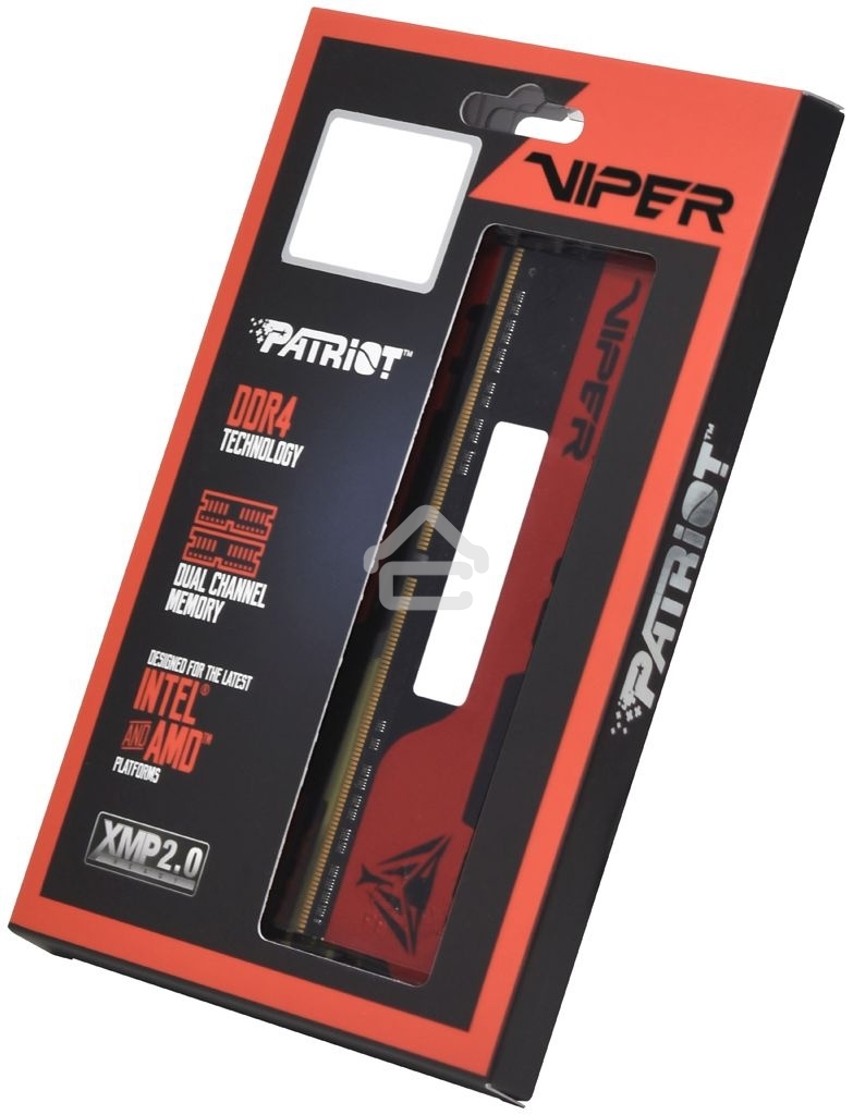 Оперативная память Patriot Viper Elite II, DDR4, 8GB (2x4 GB), 2666 MHz, CL16, DIMM, радиатор, красный