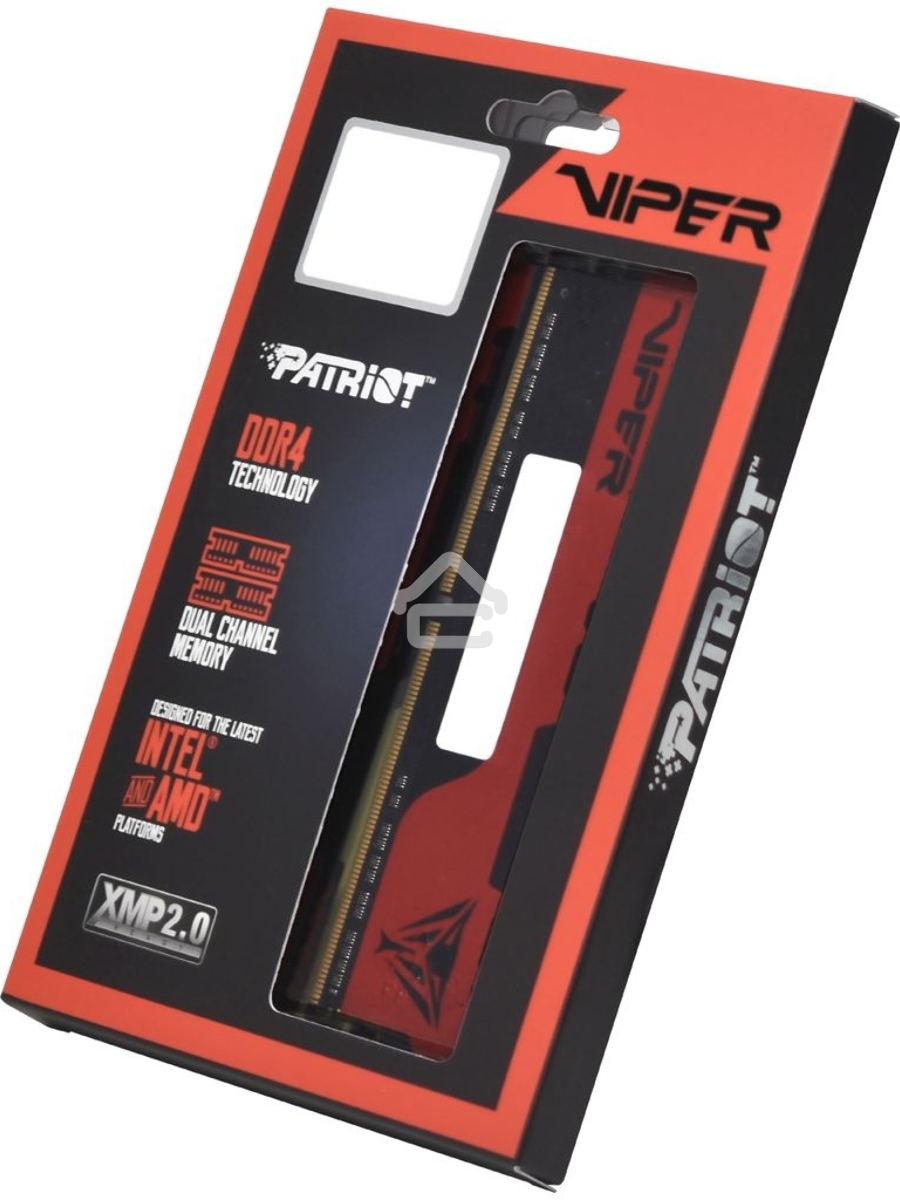 Оперативная память Patriot Viper Elite II, DDR4, 8GB (2x4 GB), 2666 MHz, CL16, DIMM, радиатор, красный