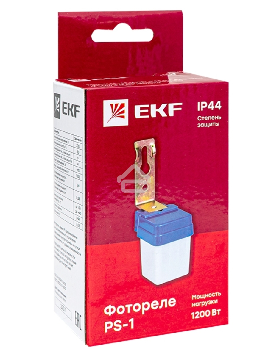 Фотореле EKF fr-ps-1-6 PS-1 6А 1200Вт IP44 EKF PROxima