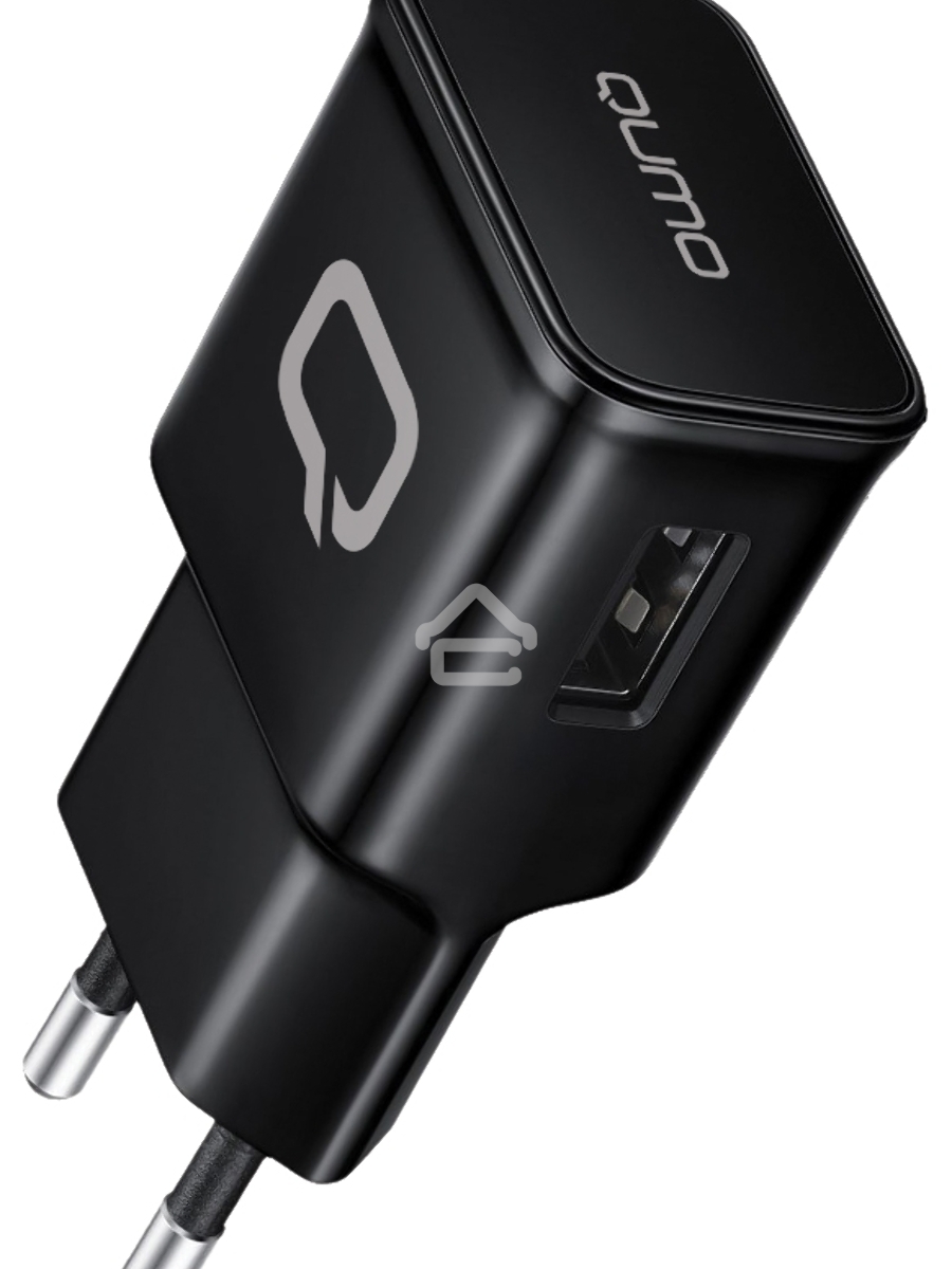 Сетевое зарядное устройство Qumo Energy (Charger 001), 1 USB, 1A, черный