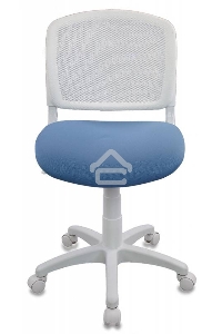 Кресло детское Бюрократ CH-W296NX/26-24 TW-15 белый, спинка сетка, сиденье голубой 26-24