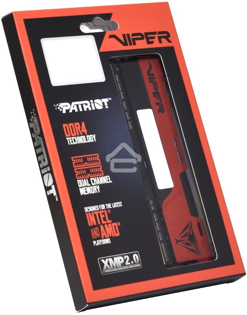 Оперативная память Patriot Viper Elite II, DDR4, 8GB (2x4 GB), 2666 MHz, CL16, DIMM, радиатор, красный