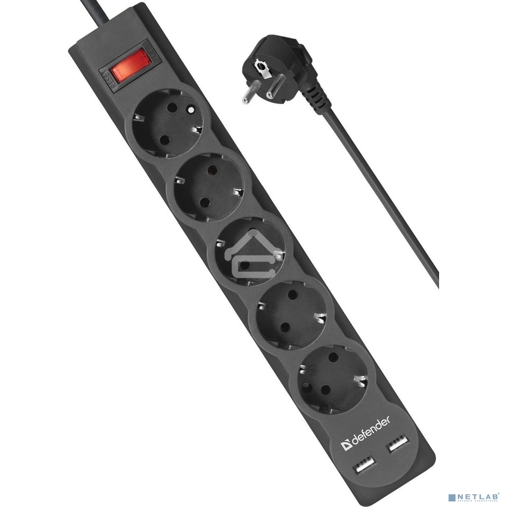 Сетевой фильтр Defender 1.8M DFS 751 5OUTL.