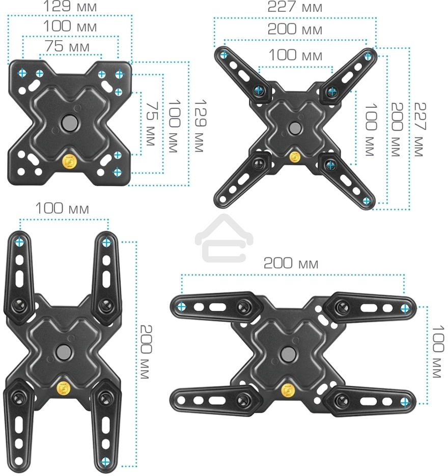 Кронштейн Arm media MARS-7 черный, 15 шт/уп. Кр. стал. настенный для TV 20