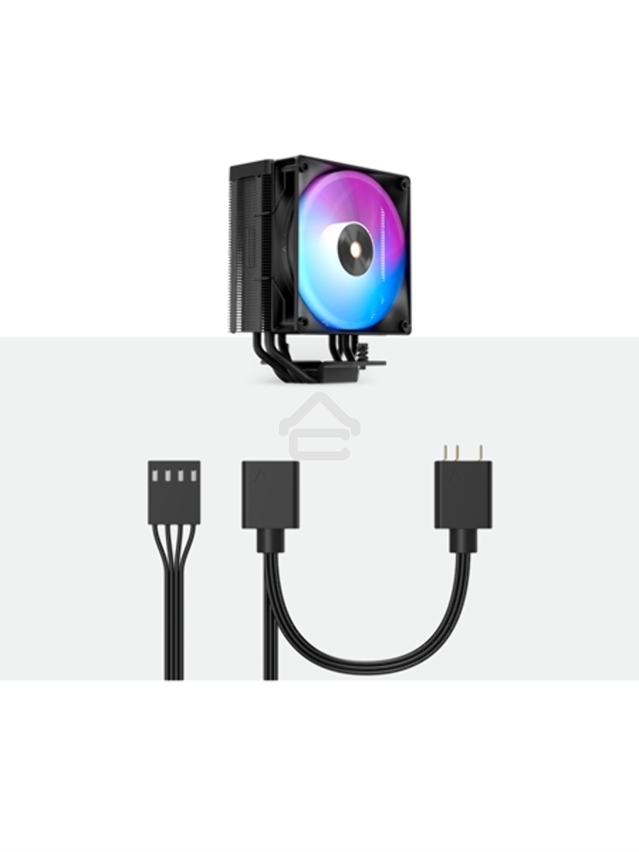 Кулер для процессора Cooler Ocypus Delta A40 BK ARGB Delta-A40-BK1NAWN00X-GL черный 120мм алюминий+медь 2000rpm 29db 4-pin 220W 156мм
