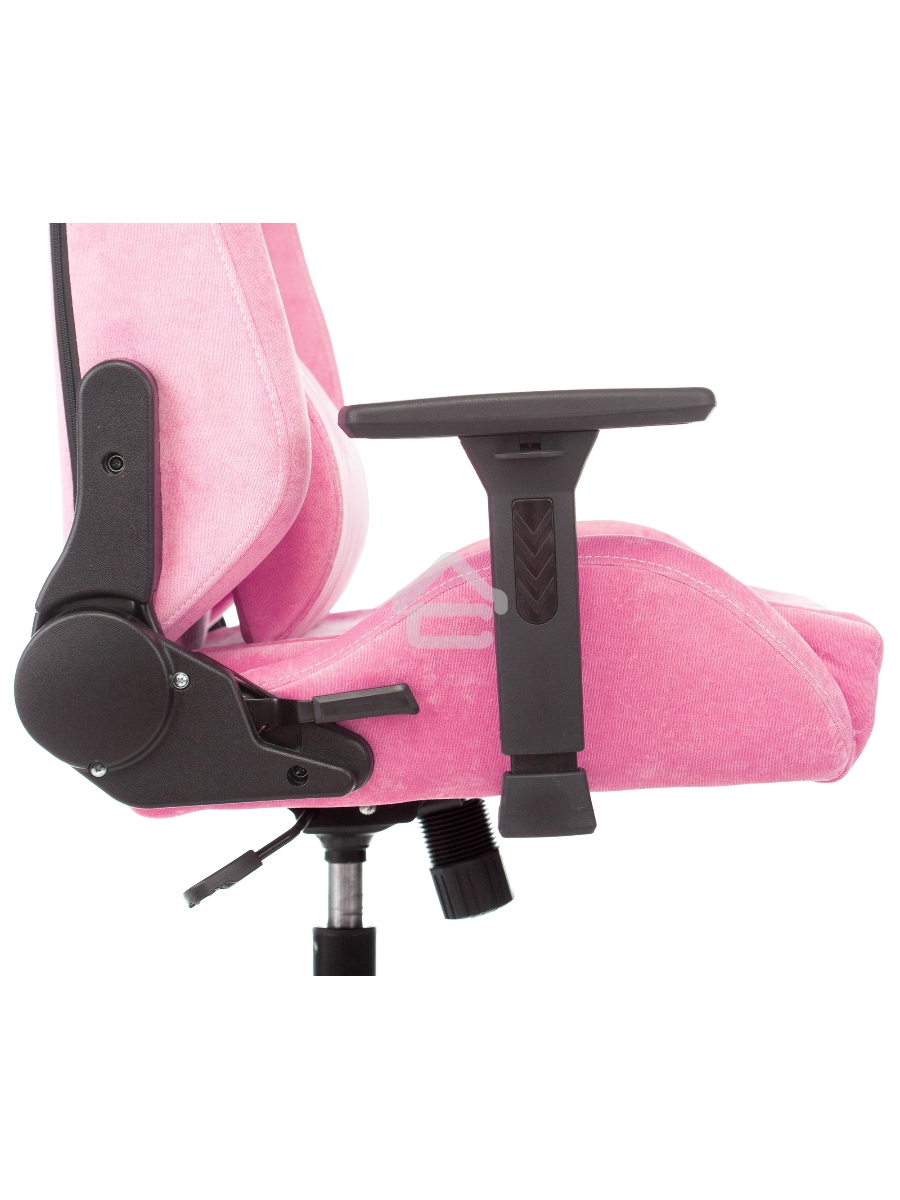 Кресло игровое Knight N1 Fabric розовый Velvet 36 с подголов. крестовина металл