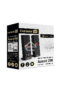 Саундбар-акустическая система 2.0 ExeGate EX289681RUS Accord 280 питание USB, Bluetooth, 2х3Вт (6Вт RMS), 60-20000Гц,  черный, RGB подсветка