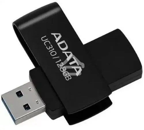 Флешка USB ADATA UC310 (UC310-128G-RBK), 128Gb, USB 3.2 Gen 1, R/W 100/30, черный