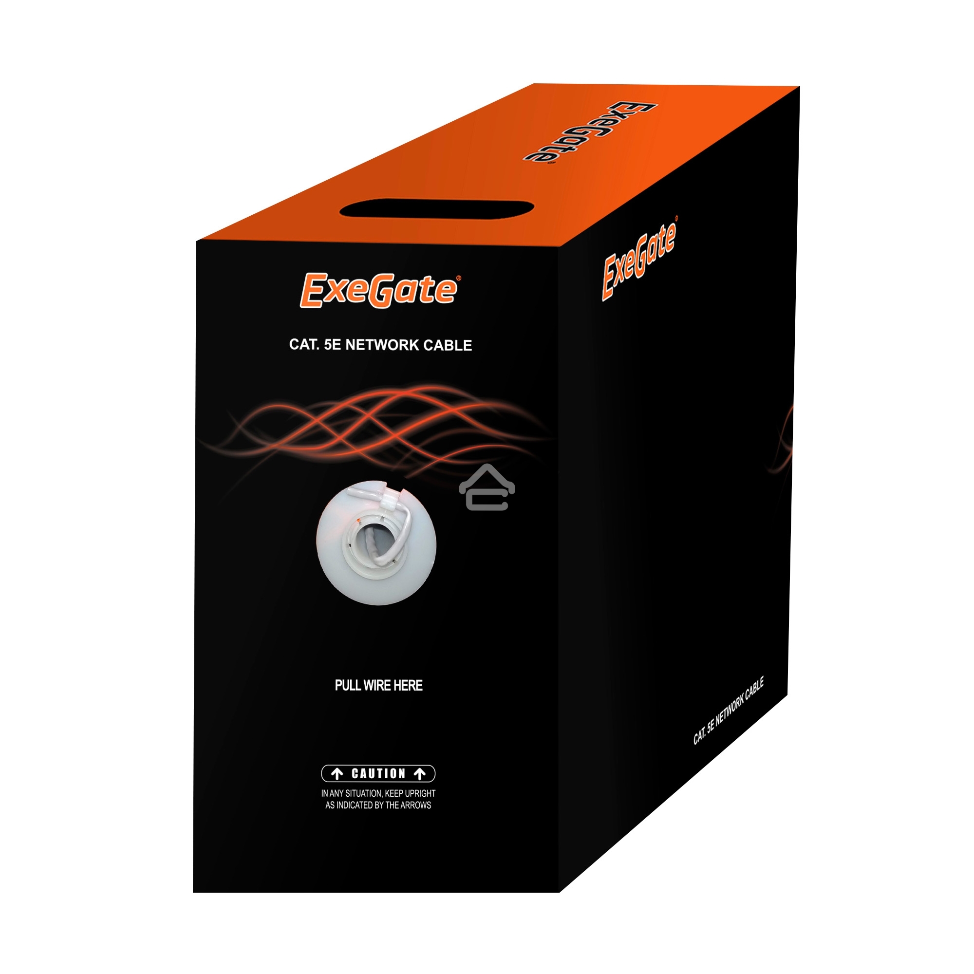 Кабель UTP 4 пары кат.5e Exegate медь, внешн. прокладка, без троса, бухта 305м, черный, PE