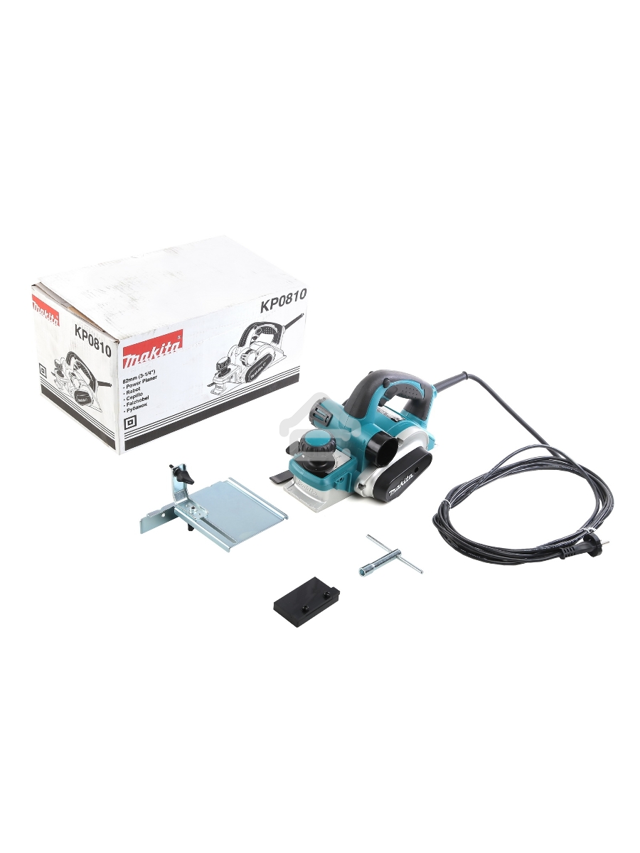 Рубанок Makita KP0810 Рубанок,{850Вт,16000об\м,ширина-82мм,глуб-4мм,3.2кг,кор,парал упор}