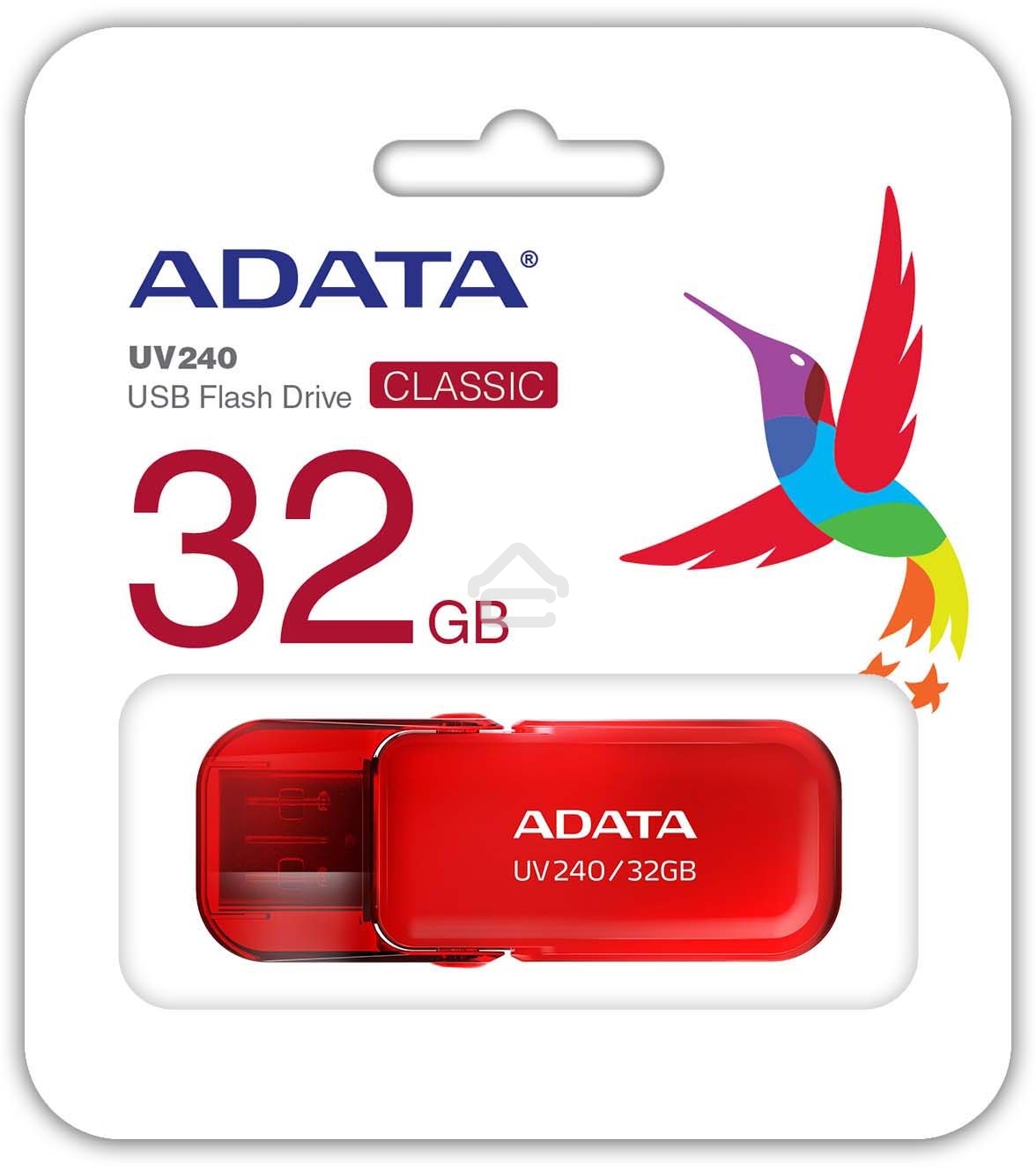 Флешка USB ADATA UV240 (AUV240-32G-RRD), 32Gb, USB 2.0, R/W 15/5, красный